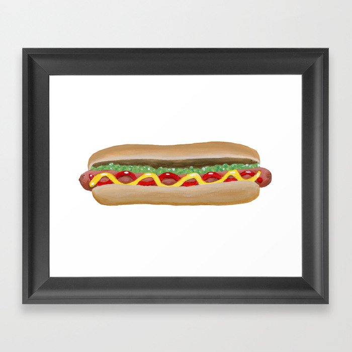 Hot Dog Framed Art Print
