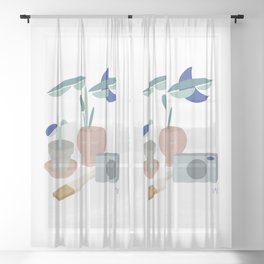 modern and mindful still life Sheer Curtain
