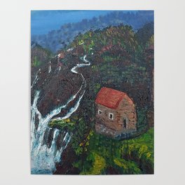 Croatian Waterfalls Landscape Acrylic Poster
