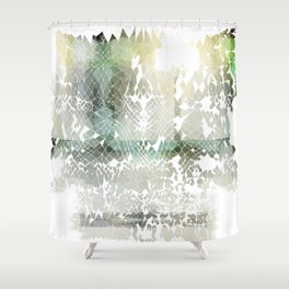 Fractured Silver Shower Curtain