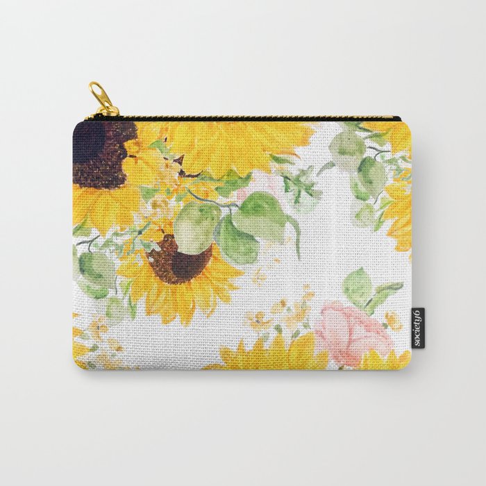 yellow sunflower arrangement watercolor 2020 Carry-All Pouch