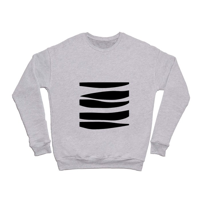 Irregular Stripes Black White Waves Art Design Crewneck Sweatshirt