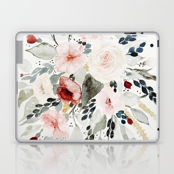 Loose Watercolor Bouquet Laptop & iPad Skin