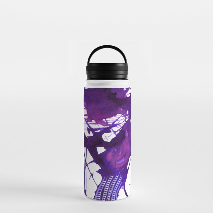 Painted Modern Abstract Purple Blue Water Bottle