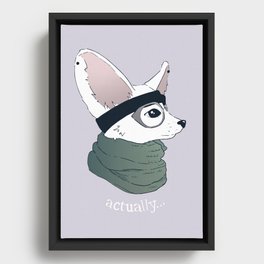 Actually... Hipster Fennec Fox Framed Canvas
