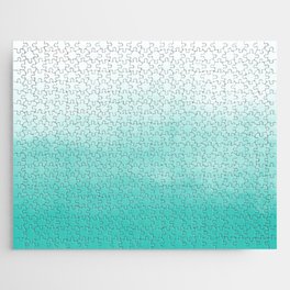 Ombre Paint Color Wash (aqua/white) Jigsaw Puzzle