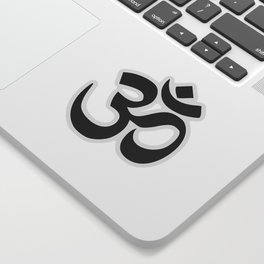 Minimal Black & White Om Symbol Sticker