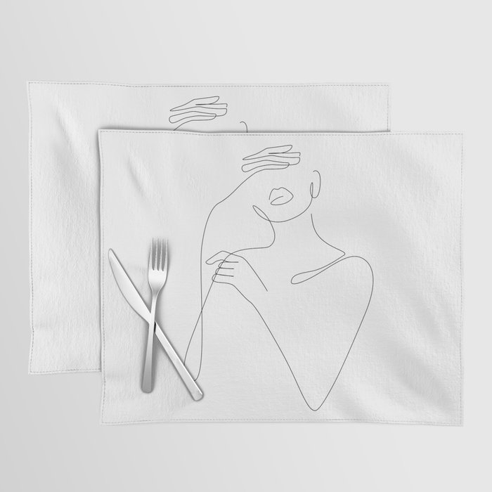 Beauty Contour / Woman with hands on face Placemat