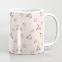 Watercolour strawberries and flowers pattern  Mug
