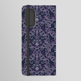 Meditation Room Seamless Floral Purple Android Wallet Case