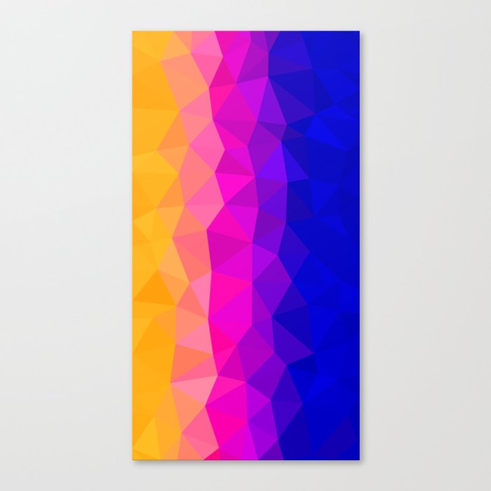 Orange, Magenta and Blue Sunset Morning Abstract Geometric Pattern  Canvas Print