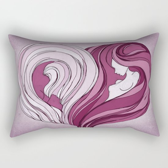 Yin Yang Heart Rectangular Pillow