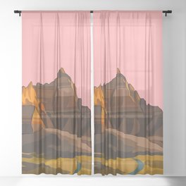 Badlands National Park / Grand Canyon Sunset Sheer Curtain
