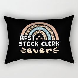 Best Stock Clerk ever Leopard Rainbow Gift Mom Rectangular Pillow