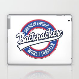 Dominican Republic backpacker world traveler logo. Laptop Skin
