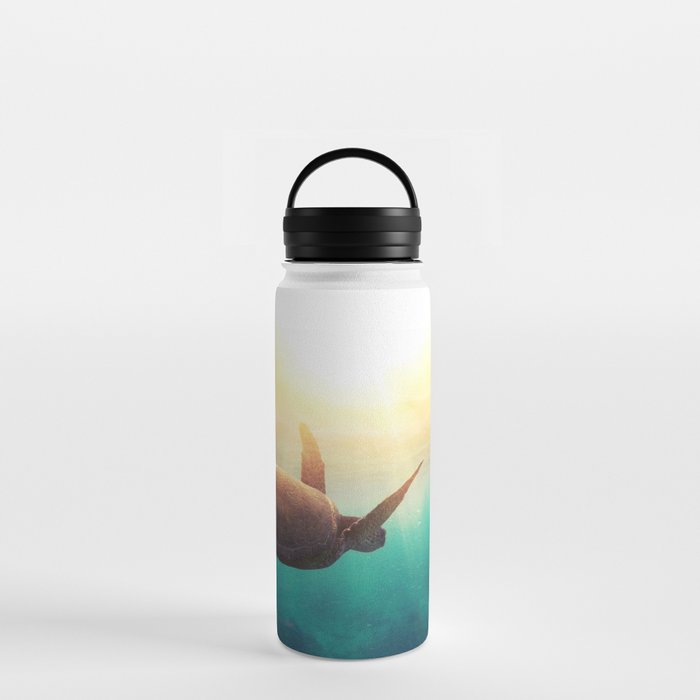 Sea Turtle - Underwater Nature Photography Water Bottle