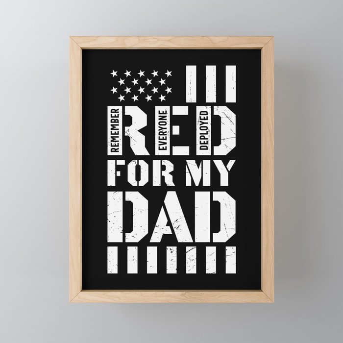 RED For My Dad Framed Mini Art Print