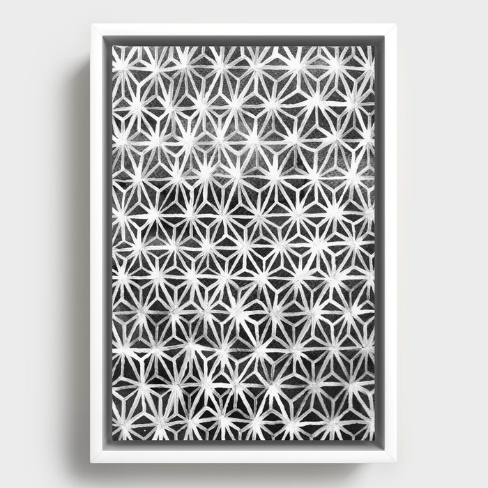 Diamond Star in black and white Framed Canvas