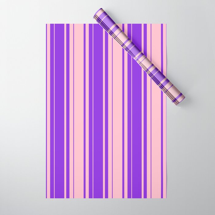 Purple & Pink Colored Stripes/Lines Pattern Wrapping Paper