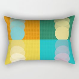 Grid retro color shapes patchwork 1 Rectangular Pillow
