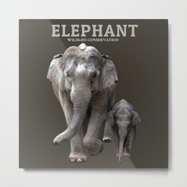 Elephant Conservation Metal Print