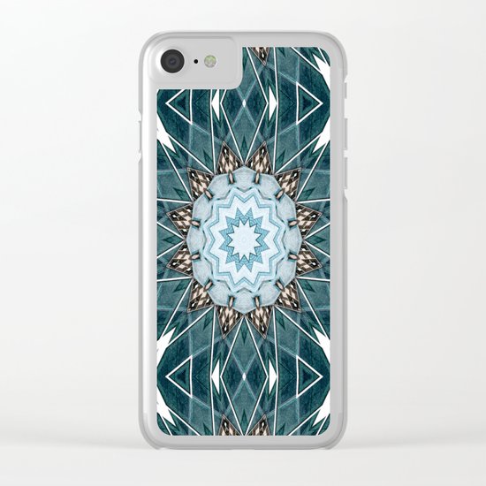 Structural Turquoise Mandala Clear iPhone Case
