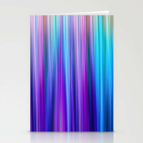 Abstract Purple and Teal Gradient Stripes Pattern Stationery Cards