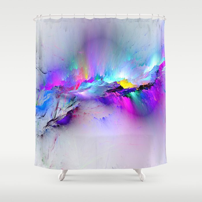 Unreal Rainbow Explosion Shower Curtain