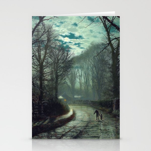John Atkinson Grimshaw - Nearing Home - Victorian Retro Vintage Painting Stationery Cards