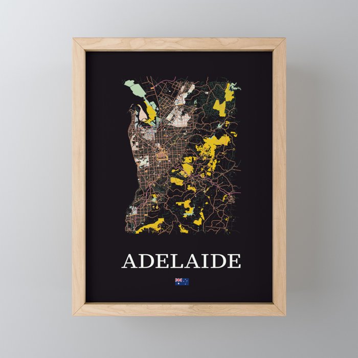 Map of the city of Adelaide Framed Mini Art Print
