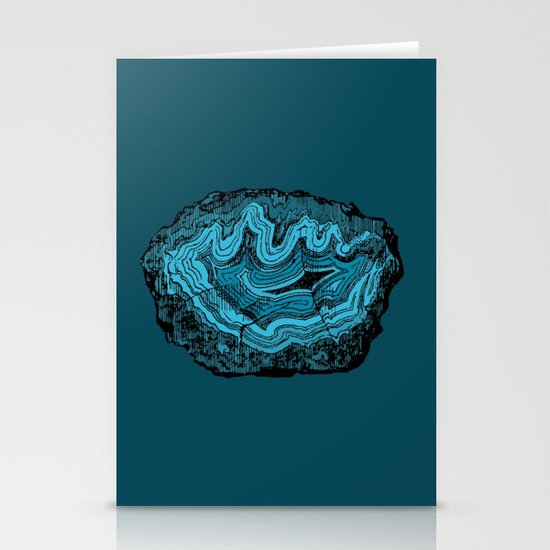 Teal & Turquoise Agate Crystal Gemstone Stationery Cards