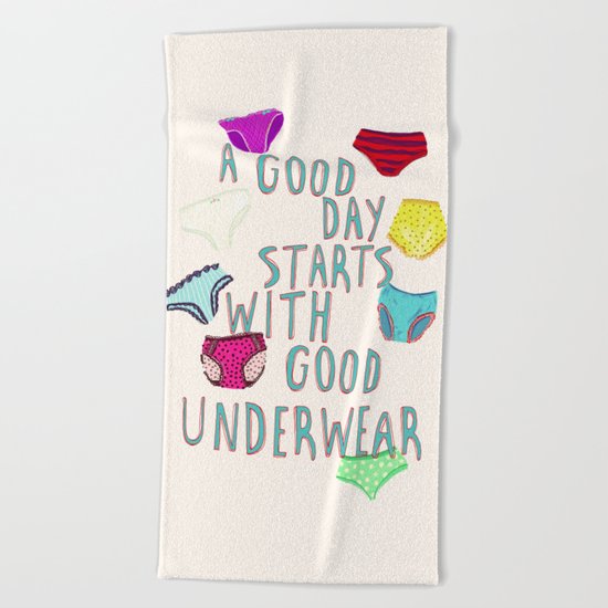 Underwear Happiness Beach Towel