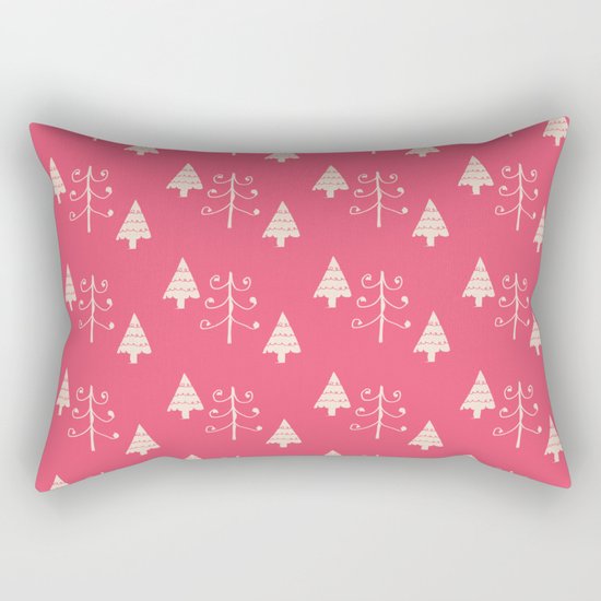Christmas tree pink Rectangular Pillow