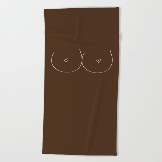 Boobs - Dark Brown Beach Towel