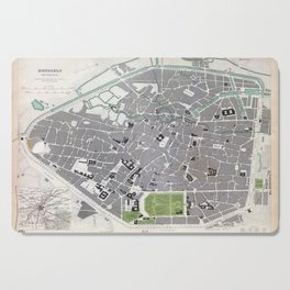 Plan of Brussels - 1837 Vintage pictorial map Cutting Board