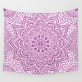 Purple, Lilac and White Mandala Wall Tapestry