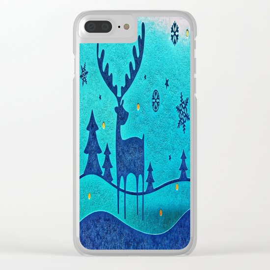 Capri Winter Reindeer Clear iPhone Case