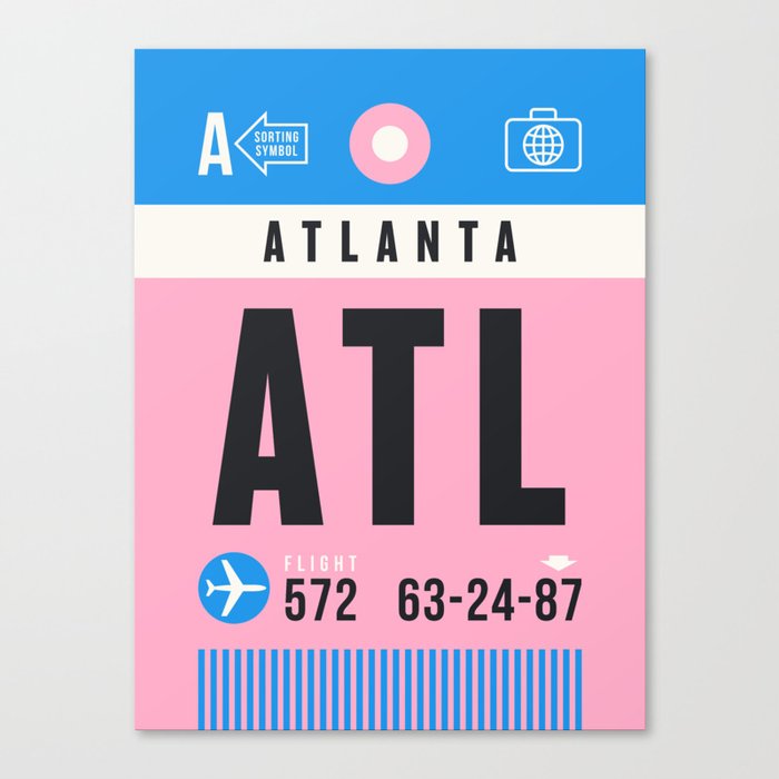 Luggage Tag A - ATL Atlanta USA Canvas Print