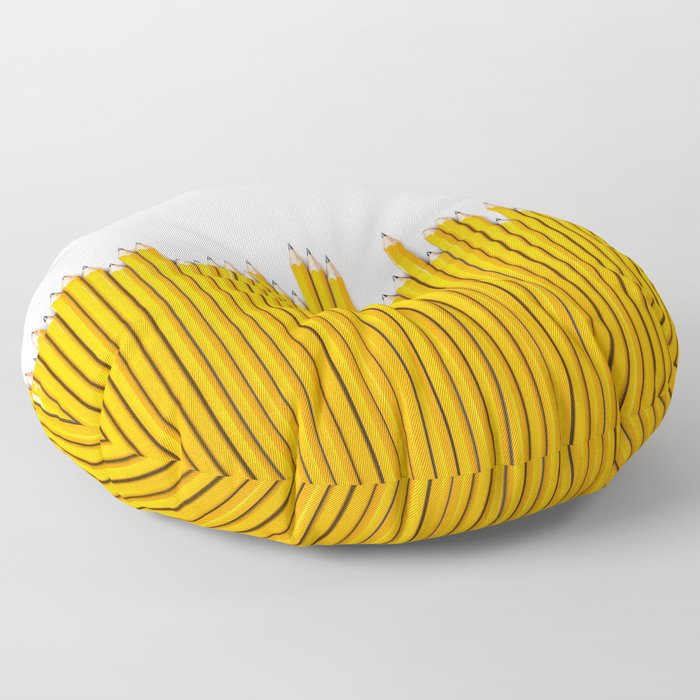 Pencil row / 3D render of very long pencils Floor Pillow