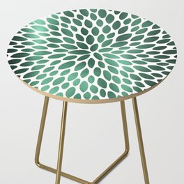 Floral Bloom Green and White Side Table