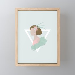 Art Deco feather girl Framed Mini Art Print