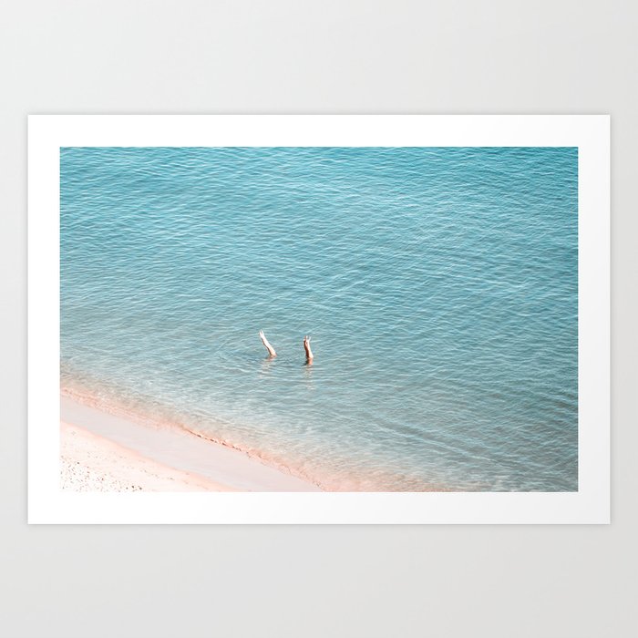 Ocean Duo - Aerial Beach photography by Ingrid Beddoes Art Print