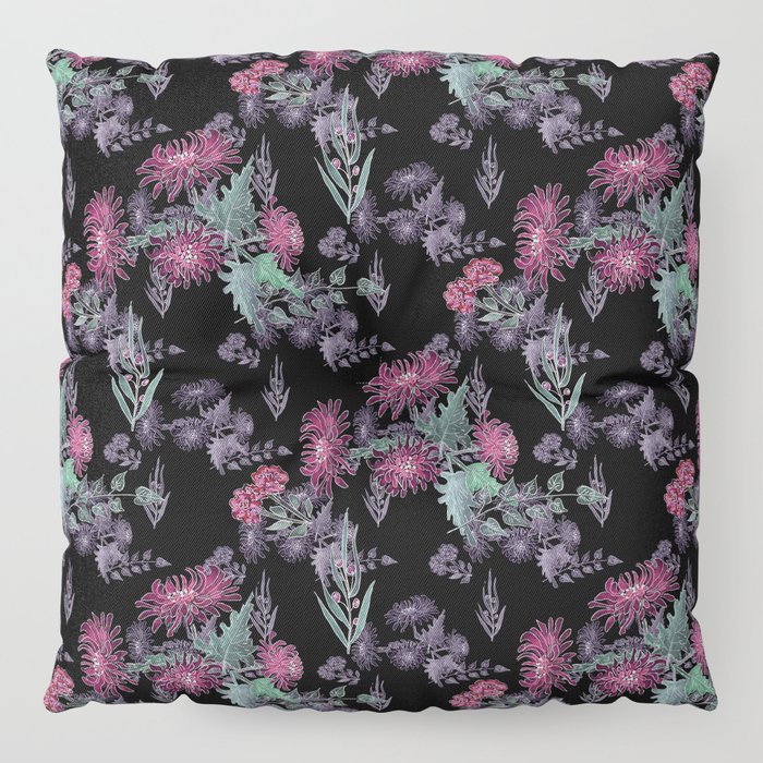 Watercolor floral pattern . 13 Floor Pillow by fuzzyfox85 ...