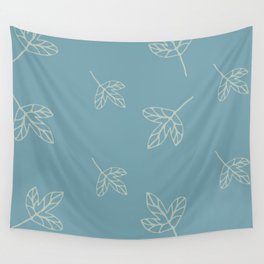 Blue cozy leaves for nice decor Wall Tapestry