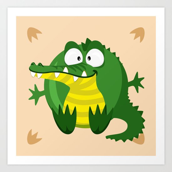 Crocodile from the circle series Art Print