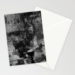Crackled Gray - Black, white and gray, grey textured abstract Stationery Card