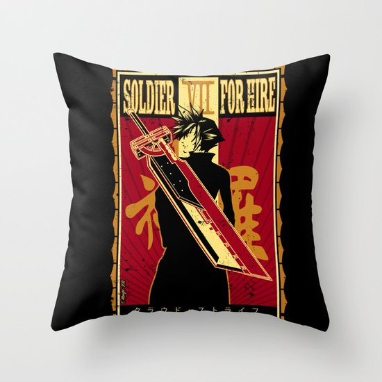 Soldier for Hire Throw Pillow