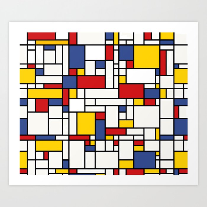 Piet Mondrian Abstract Pop Art 1960s Red Blue Yellow Rectangles Art Print