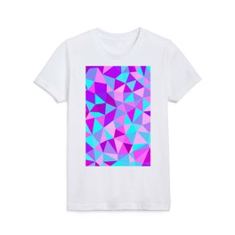 Pink, Aqua, and Purple Multicolored Geometric Triangle Pattern Kids T Shirt