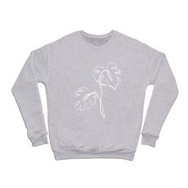 MONSTERA LINE ART WHITE | Plant Houseplants Plantlover Homedecor Crewneck Sweatshirt